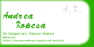 andrea kopcsa business card